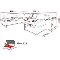 Диван П-образный раскладной Mirjan24 Tony/Niko Bis Right (Graphite/Gray) Thumb