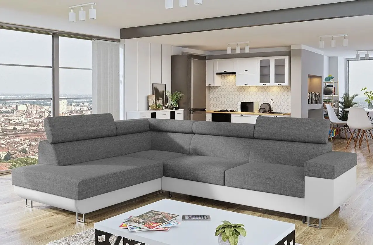 Диван угловой Mirjan24 Antrodem/Fonti Left (White/Light Gray) - 5