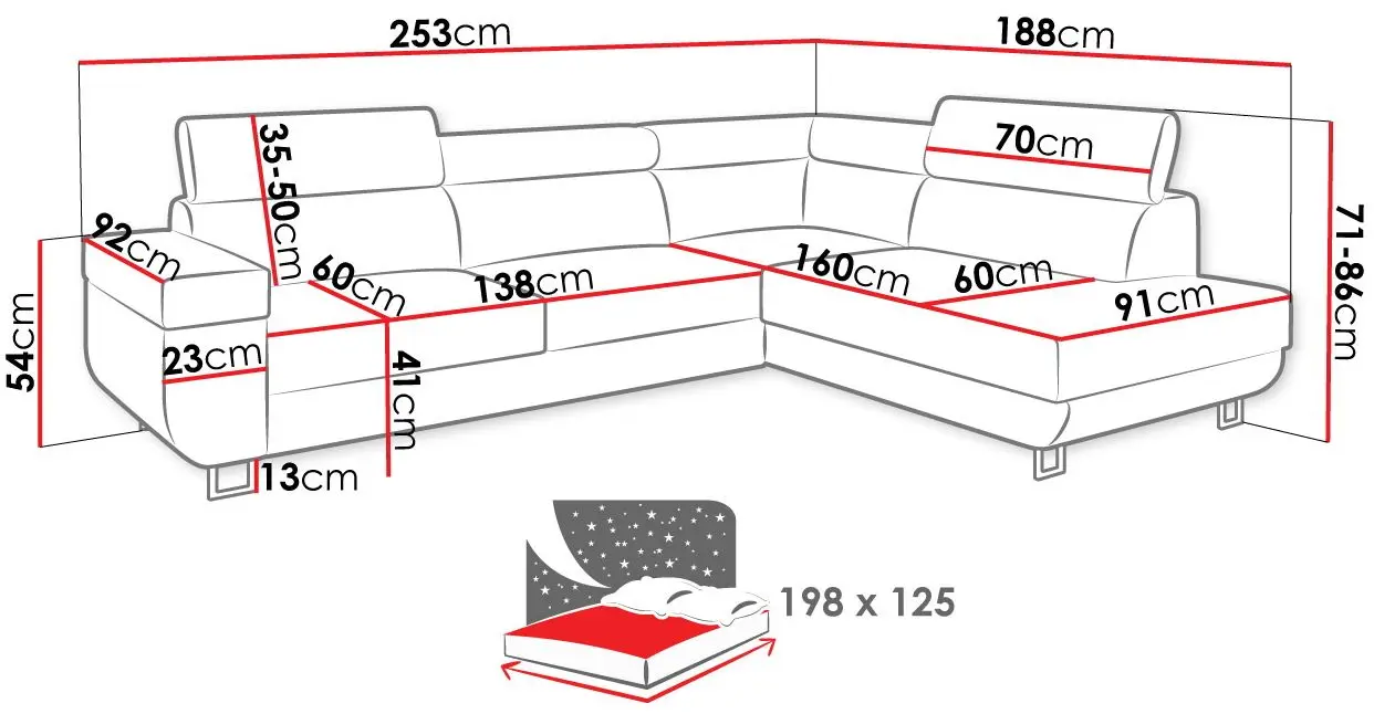 Диван угловой Mirjan24 Antrodem/Fonti Right (White/Light Gray) - 4