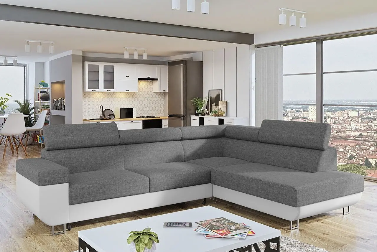 Диван угловой Mirjan24 Antrodem/Fonti Right (White/Light Gray) - 5