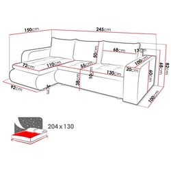 Диван угловой Mirjan24 Boniko/Brooklyn (Black/Gray) Thumb