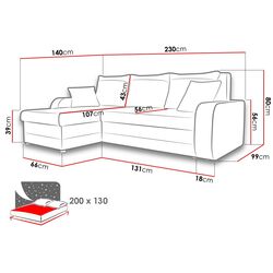 Диван угловой Mirjan24 Dalmir/Kris (Black/Beige) Thumb
