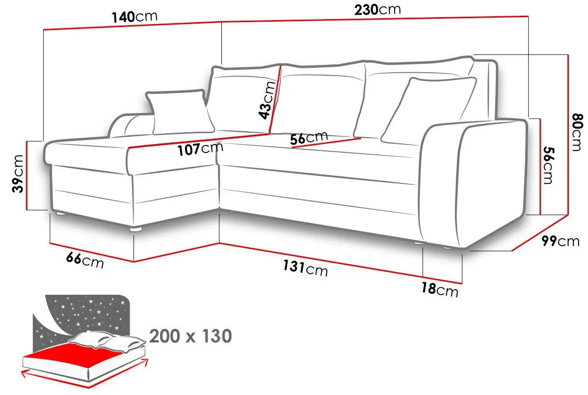 Диван угловой Mirjan24 Dalmir/Kris (Black/Beige) - 8