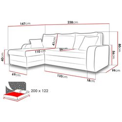 Диван угловой Mirjan24 Dalmir/Kris Poso 100 (Gray Light) Thumb