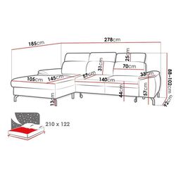 Диван угловой Mirjan24 Danviri/Slavio Left (Gray) Thumb