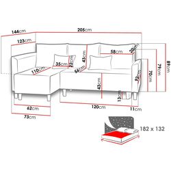 Диван угловой Mirjan24 Debian/Brest (Gray/Light Gray) Thumb