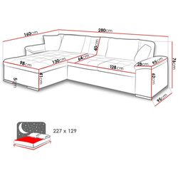 Диван угловой Mirjan24 Dino/Diana Left (Gray/Light Gray) Thumb