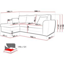 Диван угловой Mirjan24 Domins Lux/Domo (Light Gray/Gray) Thumb