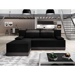 Диван угловой Mirjan24 Henisa/Roco (Black/Gray) Thumb