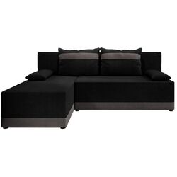 Диван угловой Mirjan24 Henisa/Roco (Black/Gray)