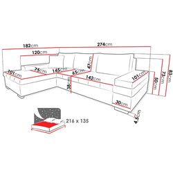 Диван угловой Mirjan24 Kanton/Bangkok Mini Left (Black/Gray) Thumb