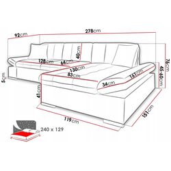 Диван угловой Mirjan24 Laviva/Malwi Left (Gray) Thumb
