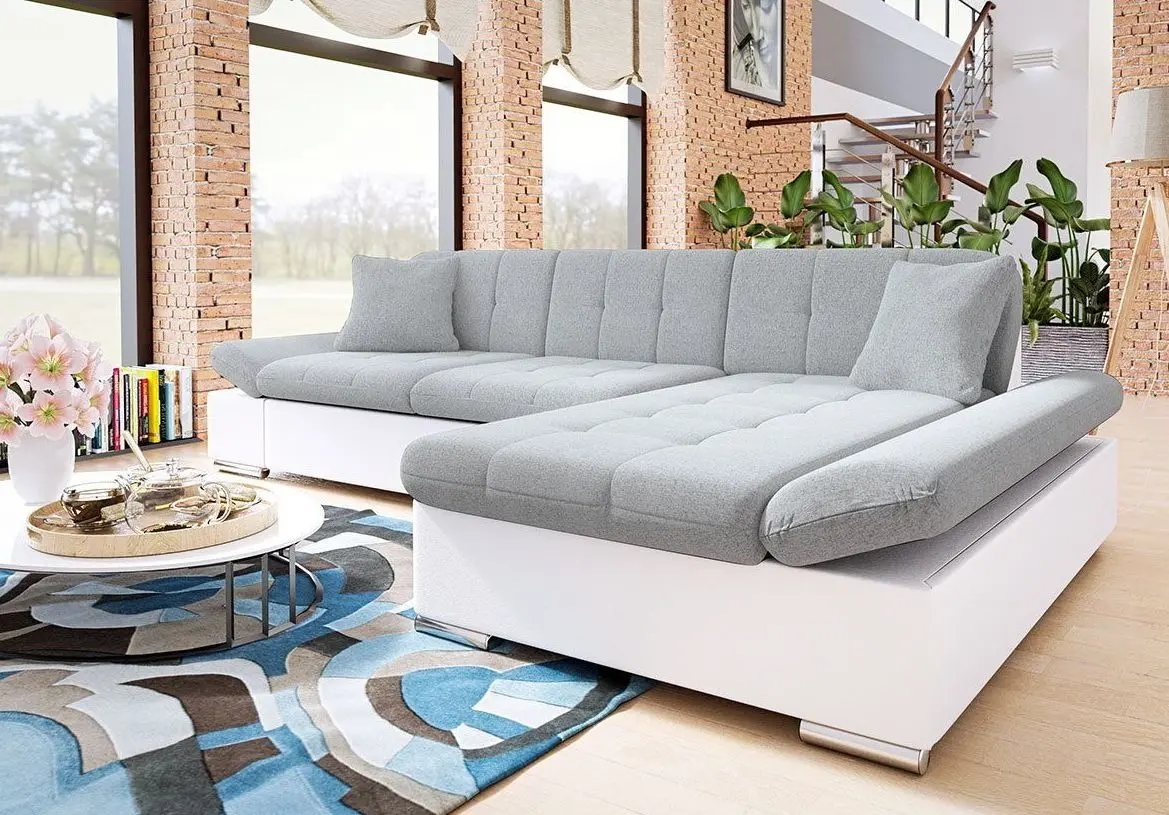 Диван угловой Mirjan24 Laviva/Malwi Right (White/Gray) - 4