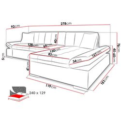 Диван угловой Mirjan24 Laviva/Malwi Right (White/Gray) Thumb