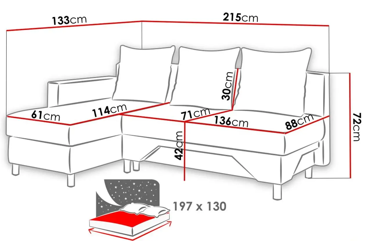 Диван угловой Mirjan24 Martin/Tom Left (Gray/Dark Gray) - 3