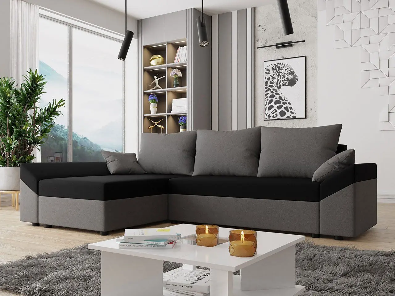 Диван угловой Mirjan24 Peltata/Dante L (Black/Gray) - 3