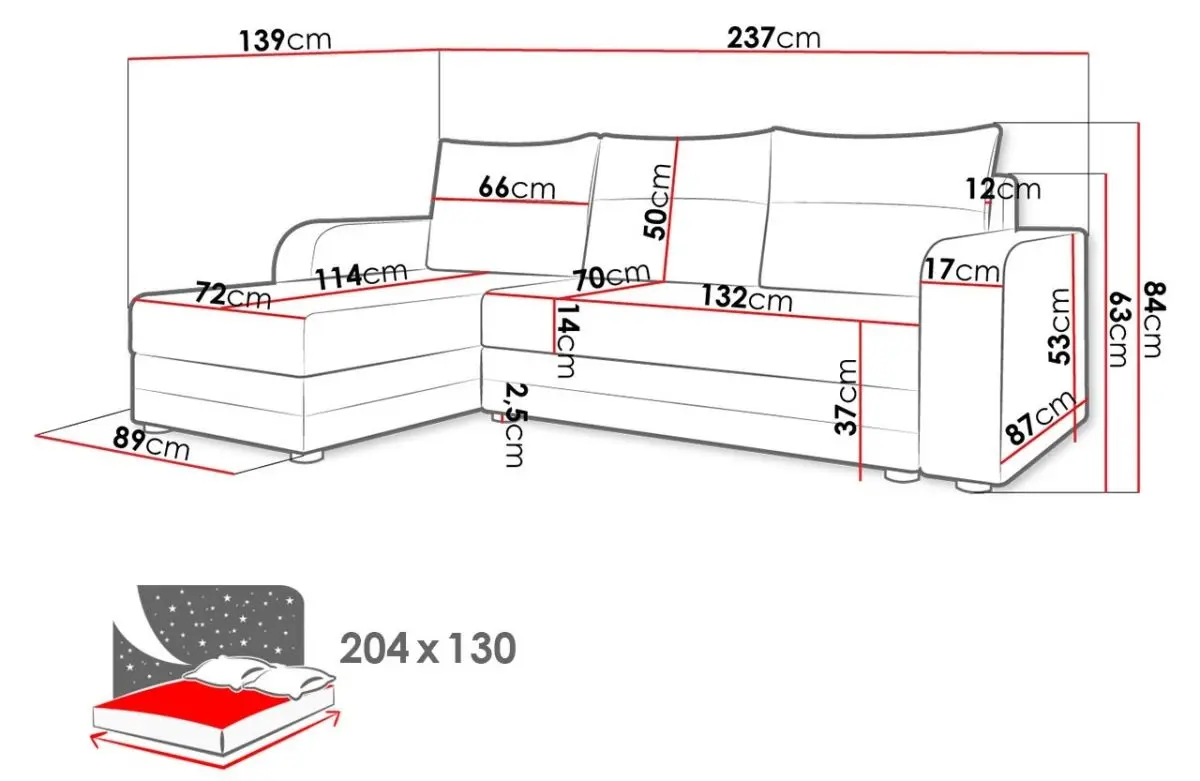 Диван угловой Mirjan24 Poruba Bis/Hewlet Bis (Dak Gray/Light Gray) - 4