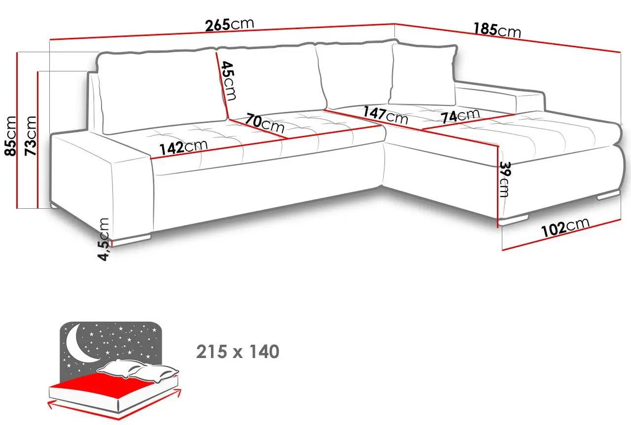 Диван угловой Mirjan24 Sale/Orkan Mini (Light Gray/Gray) - 3