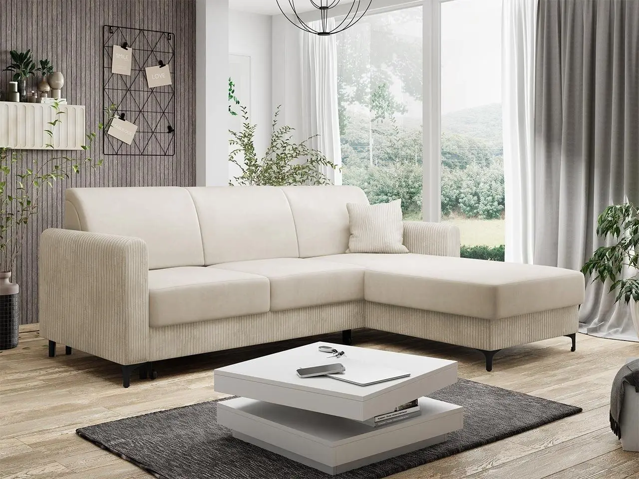 Диван угловой Mirjan24 Sivena/Segulo Poso 100/Paros 01 (Gray Light/Cream) - 7