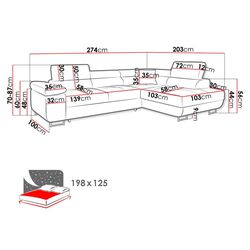 Диван угловой Mirjan24 Torezio Right (Black) Thumb