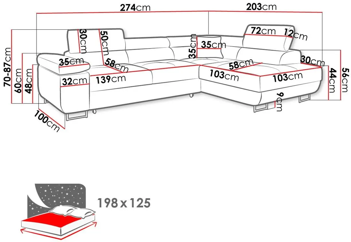 Диван угловой Mirjan24 Torezio Right Poso 110 (Dark Gray) - 2
