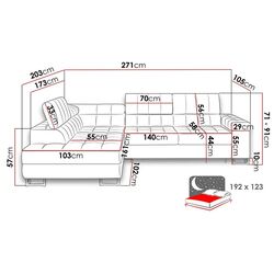 Диван угловой Mirjan24 Wales/Laris Left (Blue) Thumb