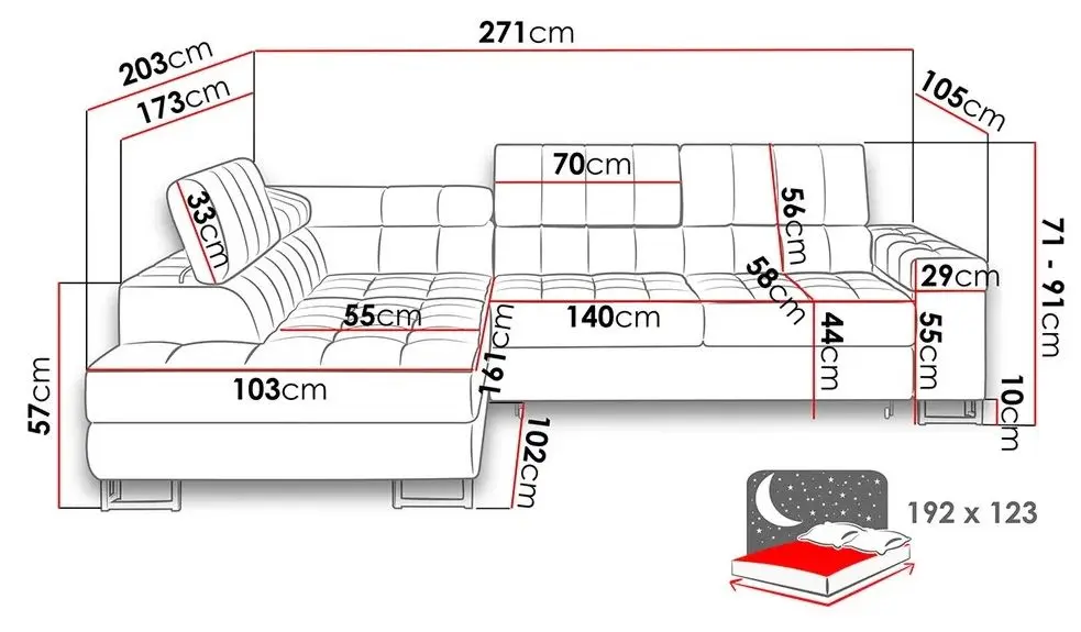 Диван угловой Mirjan24 Wales/Laris Left (Blue) - 4