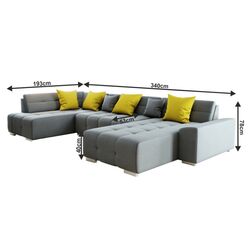 Canapea in forma de U Mobhaus Bellis Left (Gray/Mustard) Thumb