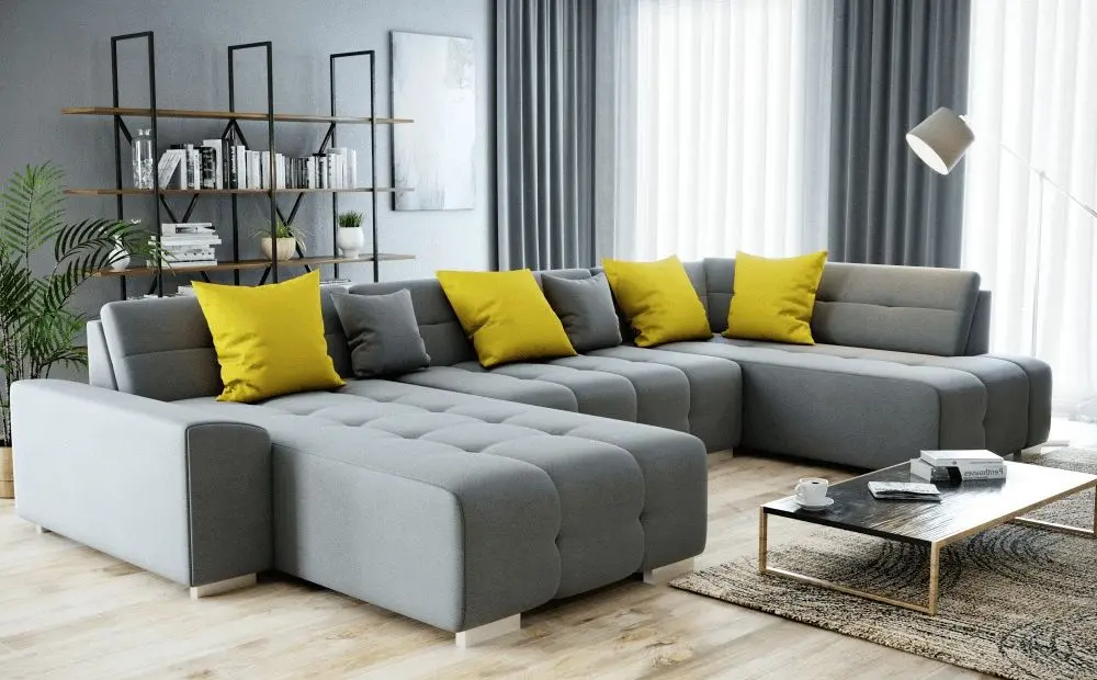 Canapea in forma de U Mobhaus Bellis Right (Gray/Mustard) - 2