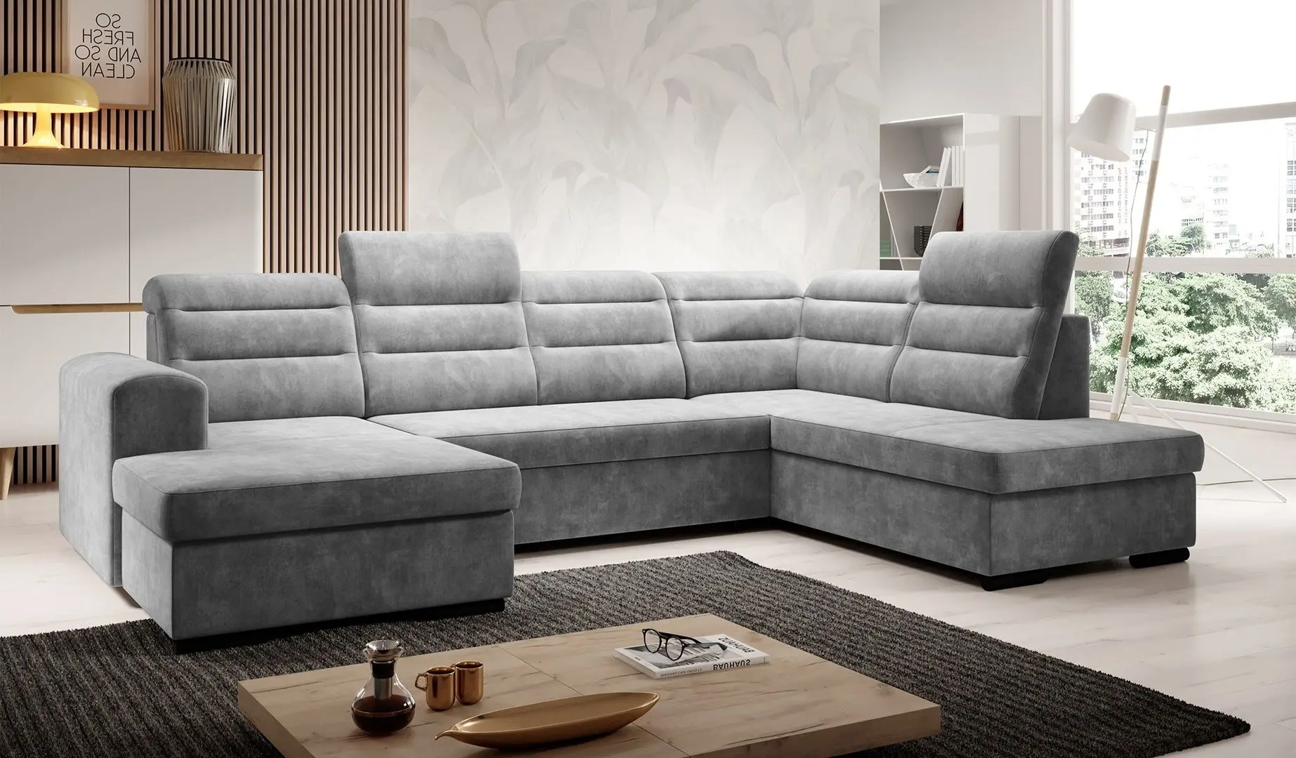 Диван П-образный Mobhaus Kloudy Right (Dark Gray)