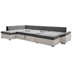 Canapea in forma de U Mobhaus Matar Left (White/Gray) Thumb