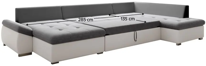 Canapea in forma de U Mobhaus Matar Right (White/Gray)