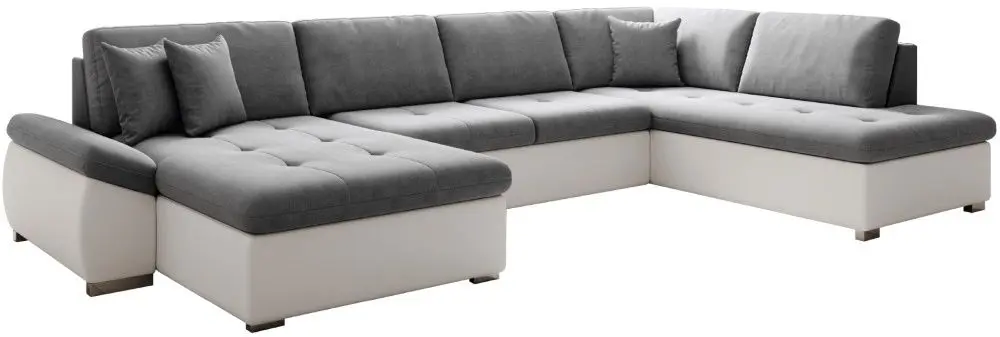 Canapea in forma de U Mobhaus Matar Right (White/Gray)
