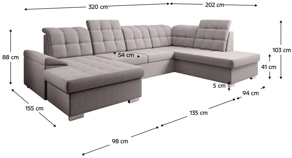 Canapea in forma de U Mobhaus Oreo Right (Taupe)
