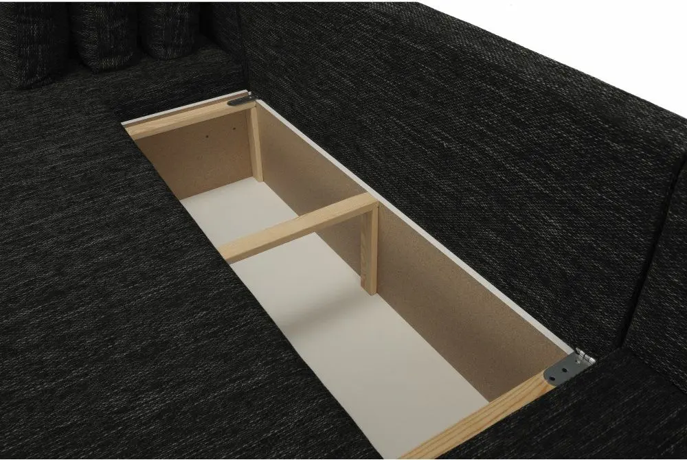 Canapea in forma de U extensibila Mobhaus Anisia (Black) - 8