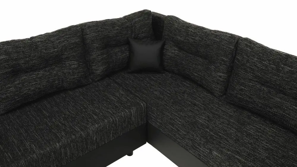 Canapea in forma de U extensibila Mobhaus Anisia (Black) - 5