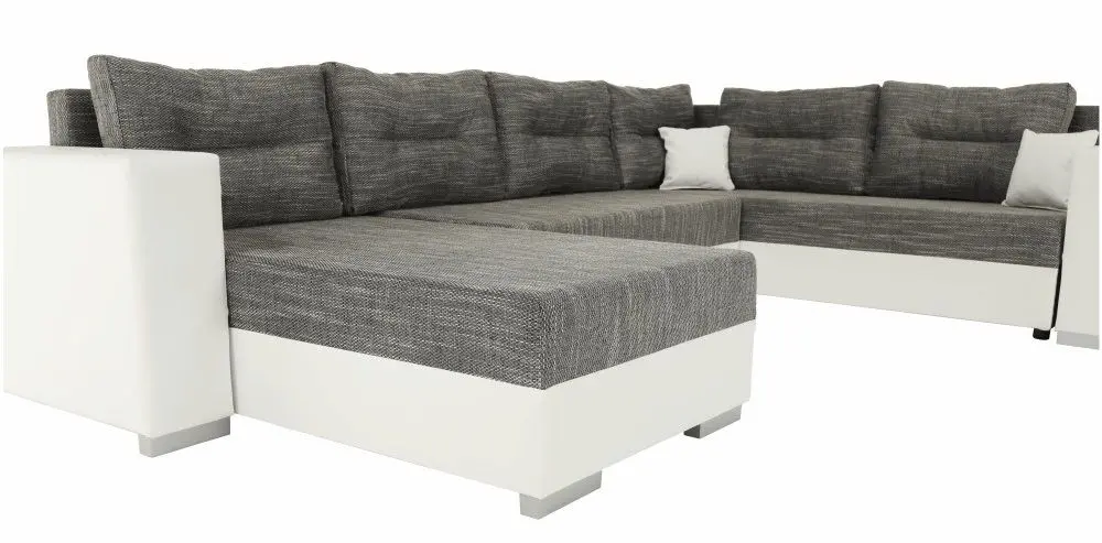 Canapea in forma de U extensibila Mobhaus Anisia (White/Gray-Brown) - 2