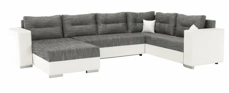 Canapea in forma de U extensibila Mobhaus Anisia (White/Gray-Brown)