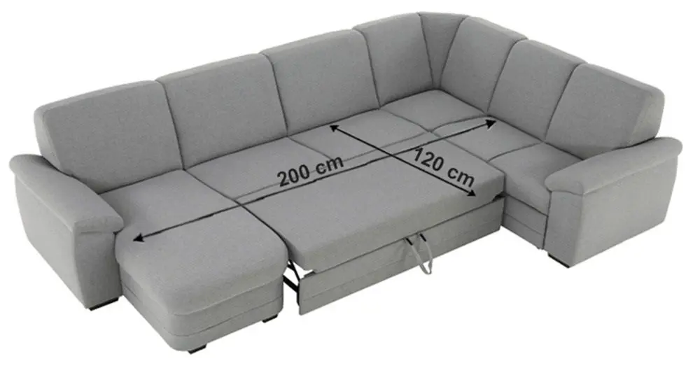 Canapea in forma de U extensibila Mobhaus Biter Left (Gray)