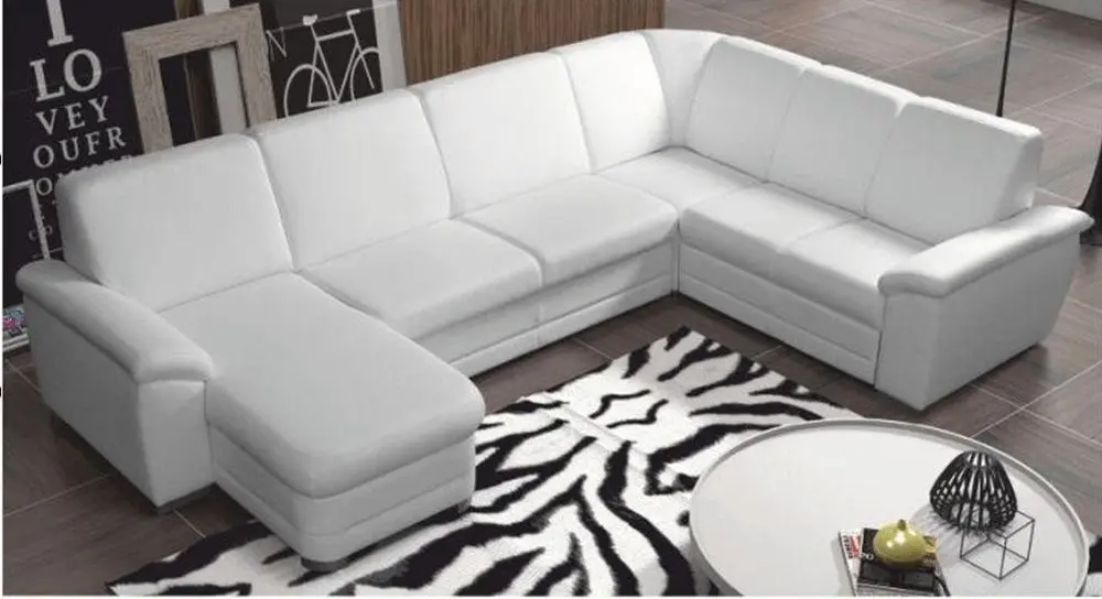 Canapea in forma de U extensibila Mobhaus Biter Left (White)