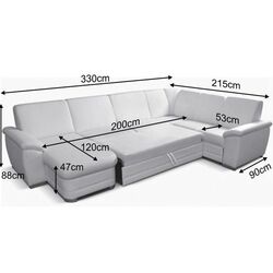 Canapea in forma de U extensibila Mobhaus Biter Left (White) Thumb