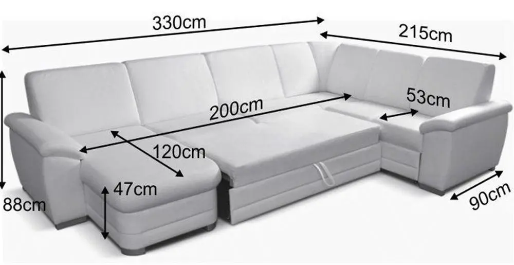 Canapea in forma de U extensibila Mobhaus Biter Left (White)