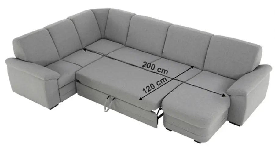 Canapea in forma de U extensibila Mobhaus Biter Right (Gray)
