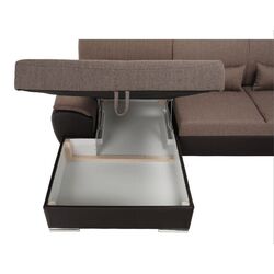Canapea in forma de U extensibila Mobhaus Emily U Left (Brown) Thumb