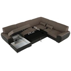 Canapea in forma de U extensibila Mobhaus Emily U Left (Brown) Thumb