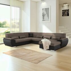 Canapea in forma de U extensibila Mobhaus Emily U Right (Brown) Thumb