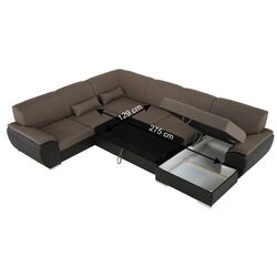 Canapea in forma de U extensibila Mobhaus Emily U Right (Brown) Thumb