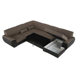 Canapea in forma de U extensibila Mobhaus Emily U Right (Brown) Thumb
