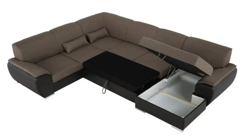 Canapea in forma de U extensibila Mobhaus Emily U Right (Brown) - 3