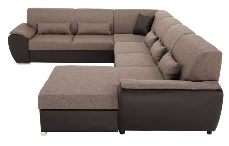Canapea in forma de U extensibila Mobhaus Emily U Right (Brown) - 4